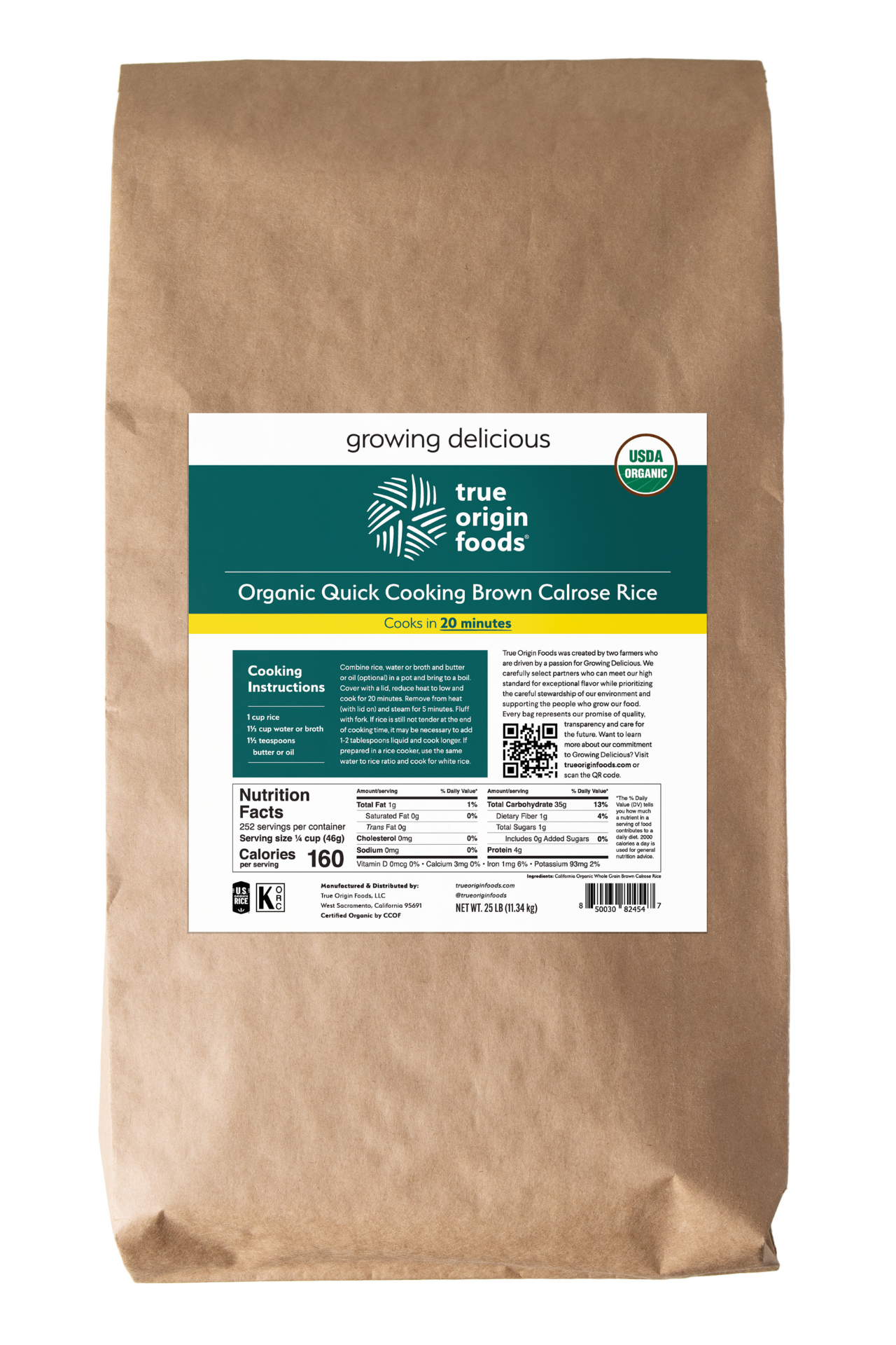 Organic Quick Cooking Brown Calrose Rice