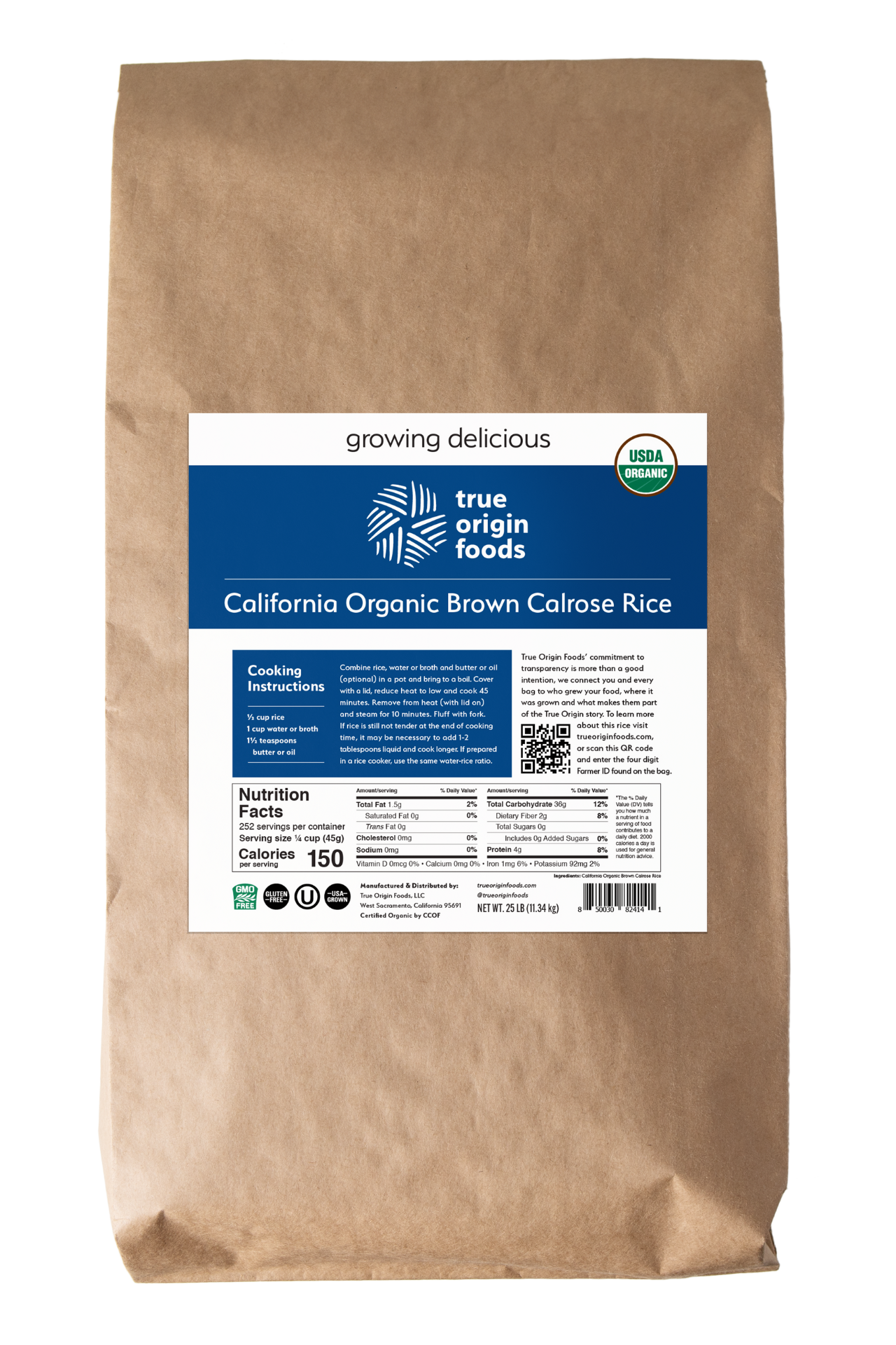 Organic Brown Calrose Rice